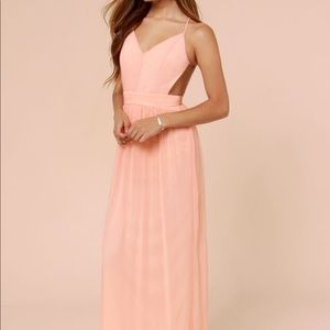 LULUS Exclusive Rooftop Garden Backless Peach Maxi Dress
